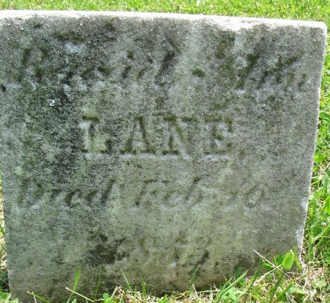 Rachel Ann Lane tombstone